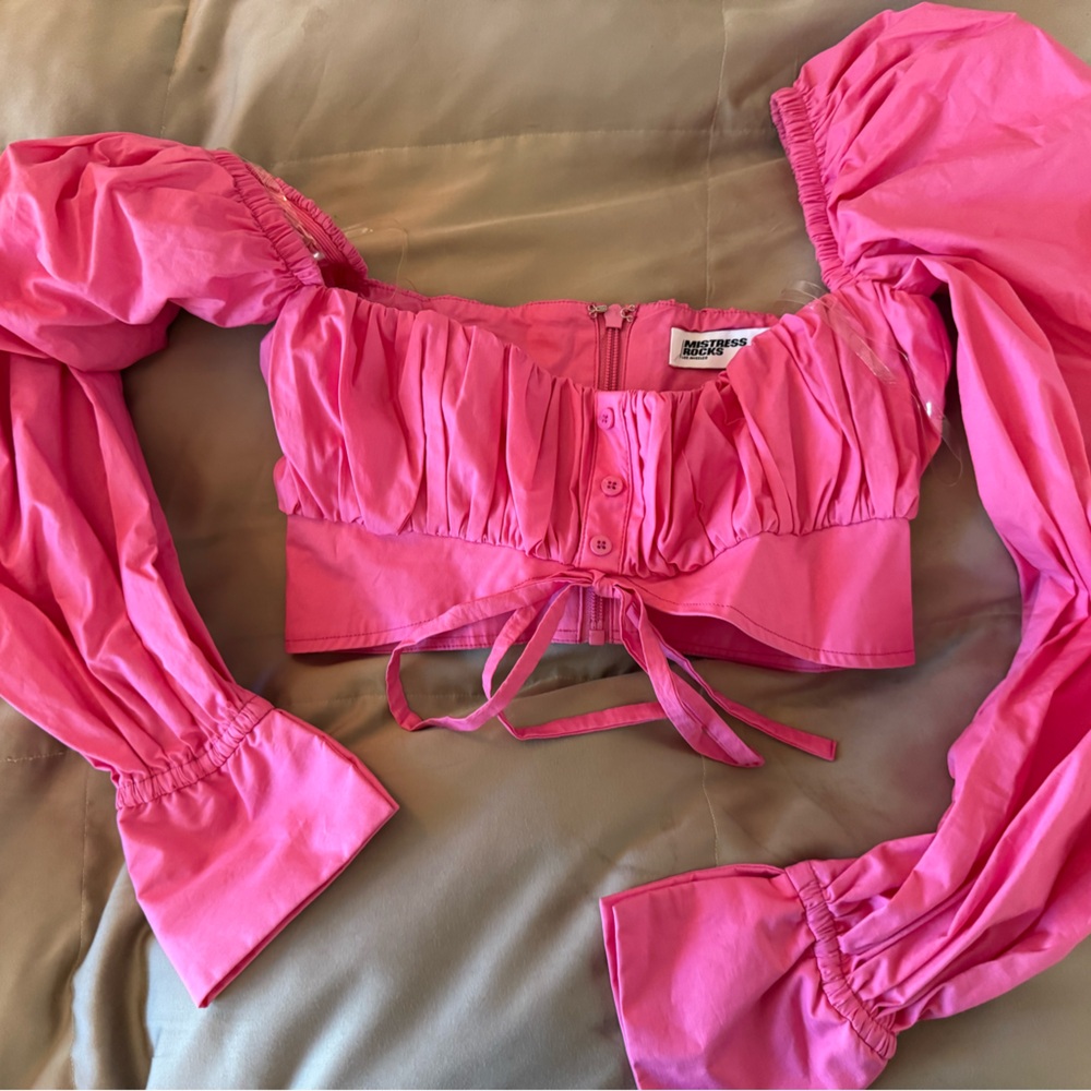 Pink Off-Shoulder Blouse - Picture 2 of 4